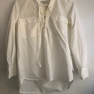 Madewell Lace-Up Collared Shirt